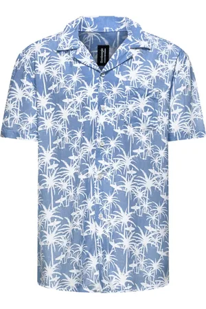 Bomboogie Heren, Overhemden, Blauw, Maat: 2XL Viscose