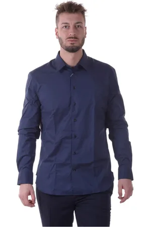 Emporio Armani Heren, Overhemden, Blauw, Maat: 3XL