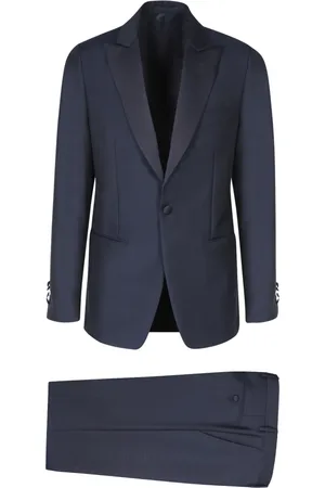 LARDINI Heren, Pakken, Blauw, Maat: L Wol