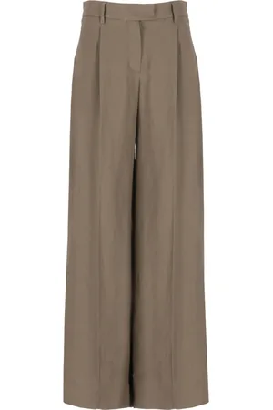 Brunello Cucinelli Dames, Broeken, Bruin, Maat: XS Linnen