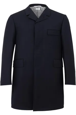 Thom Browne Heren, Mantels, Blauw, Maat: L Wol