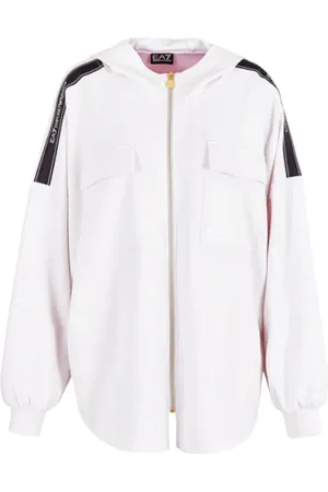 EA7 Dames, Sweatshirts & Hoodies, Wit, Maat: XS Katoen