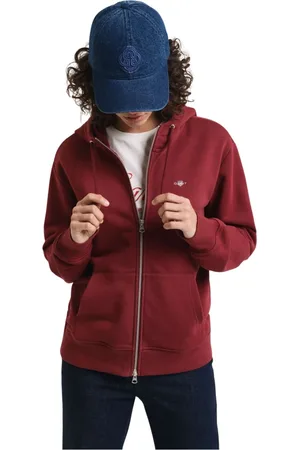 GANT Heren, Sweatshirts & Hoodies, Rood, Maat: L Katoen