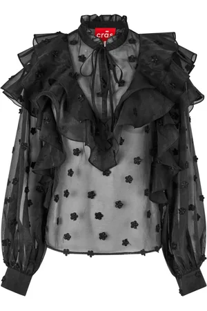 Crās Dames, Blouses & Shirts, Zwart, Maat: XS Poliester