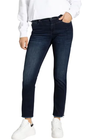 Mac Dames, Jeans, Blauw, Maat: L Denim