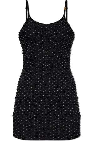 VERSACE Dames, Jurken, Zwart, Maat: 2XS Leer