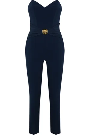 Elisabetta Franchi Dames, Jumpsuits & Playsuits, Blauw, Maat: XL Zijde