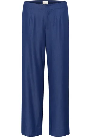 My Essential Wardrobe Dames, Broeken, Blauw, Maat: L Viscose