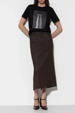 Luisa Cerano Dames, Rokken, Bruin, Maat: XL Tweed