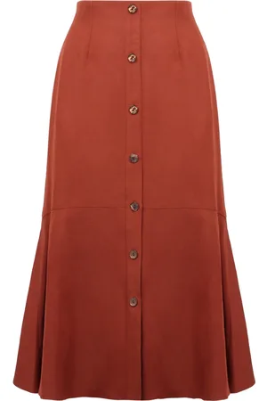 Agnona Dames, Rokken, Rood, Maat: XS Linnen