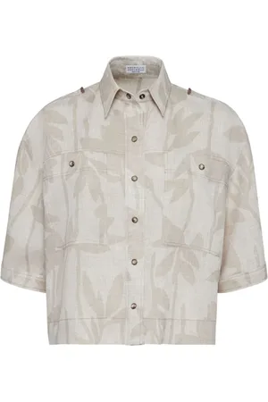 Brunello Cucinelli Dames, Blouses & Shirts, Veelkleurig, Maat: L Linnen