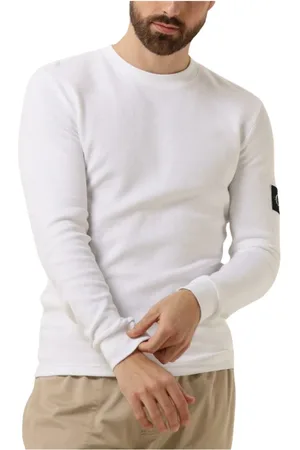 Calvin Klein Heren, Sweatshirts & Hoodies, Wit, Maat: 2XL Katoen