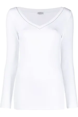 Brunello Cucinelli Dames, Tops, Wit, Maat: L Katoen