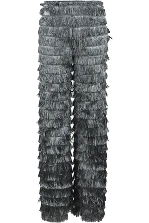 Alberta Ferretti Dames, Broeken, Grijs, Maat: 2XS Poliester