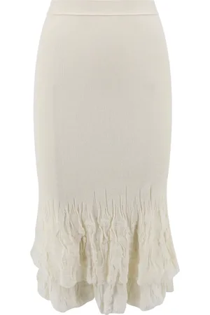Bottega Veneta Dames, Rokken, Wit, Maat: M Katoen