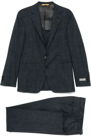 CANALI Heren, Pakken, Blauw, Maat: 2XL Wol
