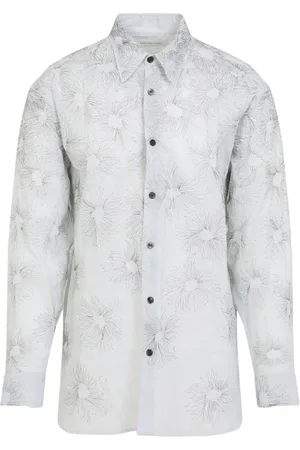 DRIES VAN NOTEN Heren, Overhemden, Wit, Maat: XL Katoen