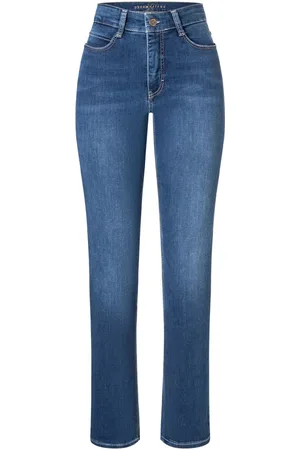 Mac Dames, Jeans, Blauw, Maat: L Katoen