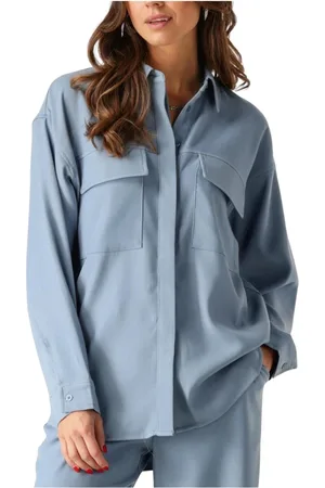 Minus Dames, Blouses & Shirts, Blauw, Maat: L