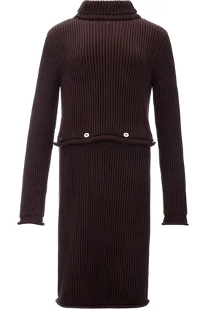 Bottega Veneta Dames, Jurken, Bruin, Maat: S Katoen