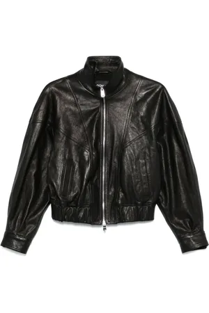 Dondup Dames, Jassen, Zwart, Maat: L Leer