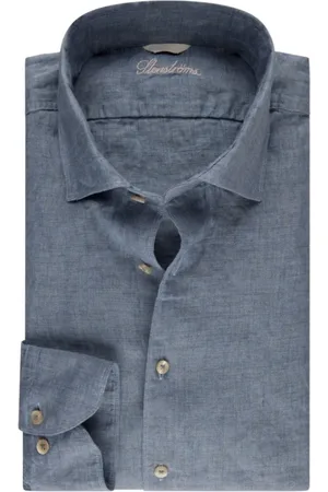 Stenströms Heren, Overhemden, Blauw, Maat: L Linnen