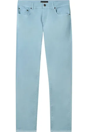 Brooks Brothers Heren, Broeken, Blauw, Maat: W36 Katoen