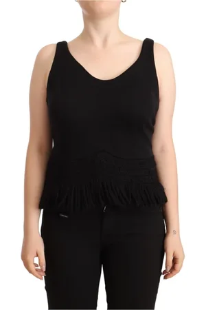 ERMANNO SCERVINO Dames, Tops, Zwart, Maat: L Katoen