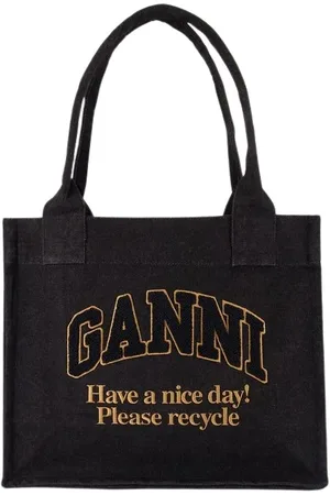 Ganni Dames, Tassen, Zwart, Maat: ONE Size Katoen