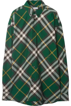 Burberry Heren, Overhemden, Groen, Maat: M Katoen