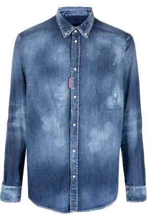 Dsquared2 Heren, Overhemden, Blauw, Maat: XL Denim