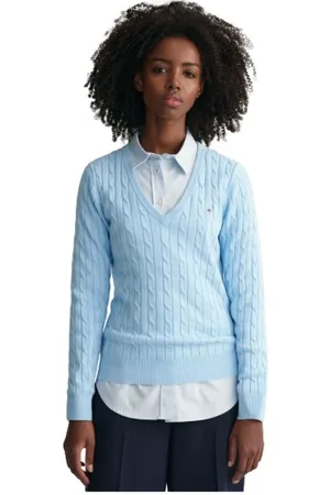 GANT Dames, Truien, Blauw, Maat: XL Katoen
