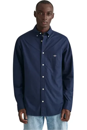 GANT Heren, Overhemden, Blauw, Maat: 4XL
