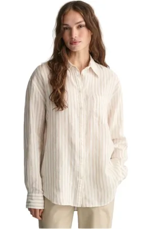 GANT Dames, Blouses & Shirts, Veelkleurig, Maat: L Linnen