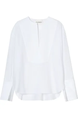 Closed Dames, Blouses & Shirts, Wit, Maat: XS Katoen