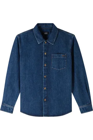 A.P.C. Heren, Overhemden, Blauw, Maat: M Katoen