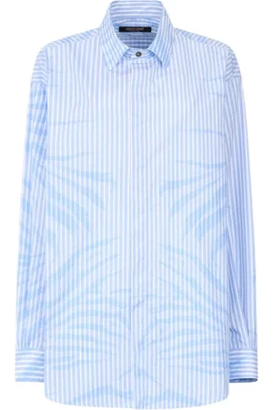 Roberto Cavalli Heren, Overhemden, Blauw, Maat: XL Katoen