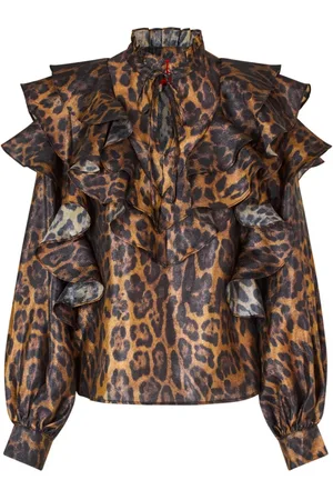 Crās Dames, Blouses & Shirts, Bruin, Maat: L Poliester