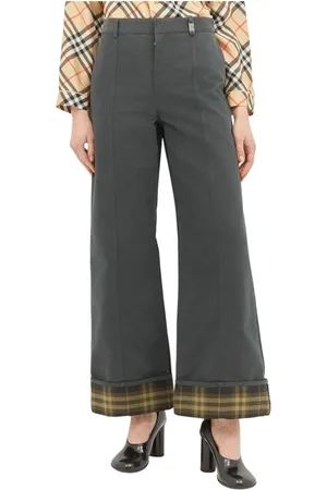 Burberry Dames, Broeken, Grijs, Maat: XS Katoen