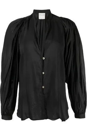 FORTE FORTE Dames, Blouses & Shirts, Zwart, Maat: M Voile