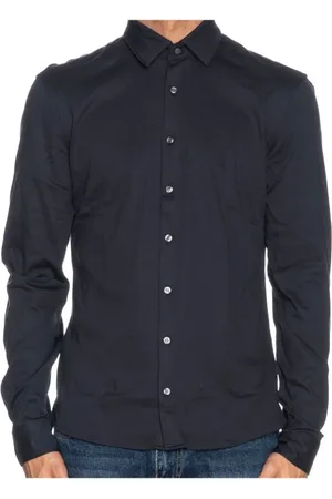 Calvin Klein Heren, Overhemden, Blauw, Maat: L Katoen