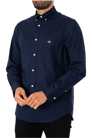 GANT Heren, Overhemden, Blauw, Maat: L Katoen