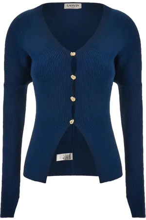Lanvin Dames, Truien, Blauw, Maat: XS Wol