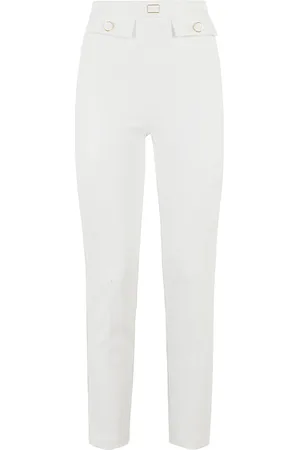 Elisabetta Franchi Dames, Broeken, Wit, Maat: M