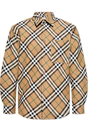 Burberry Heren, Overhemden, Bruin, Maat: S Katoen