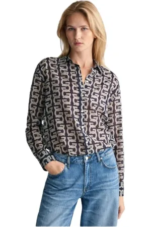 GANT Dames, Blouses & Shirts, Blauw, Maat: S Katoen