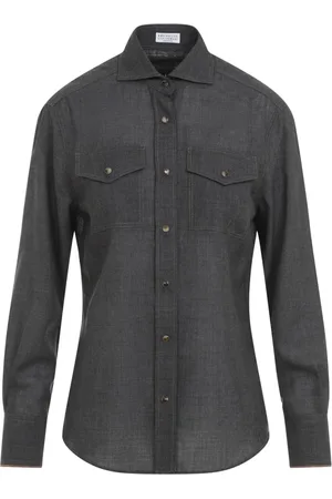 Brunello Cucinelli Dames, Blouses & Shirts, Grijs, Maat: XS Wol