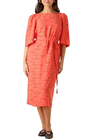 Object Dames, Jurken, Oranje, Maat: M Denim