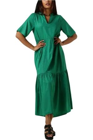 My Essential Wardrobe Dames, Jurken, Groen, Maat: S Katoen