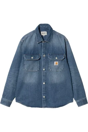 Carhartt Heren, Overhemden, Blauw, Maat: S Katoen